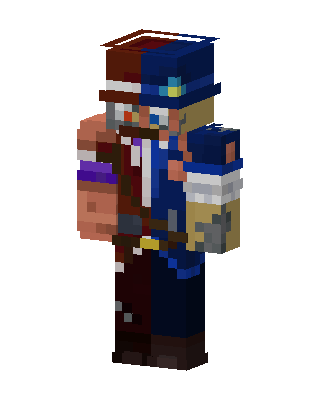 Blue Pirate Boy skin, 3D preview