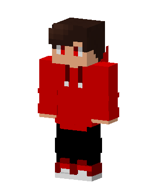Red Hoodie Boy skin, 3D preview