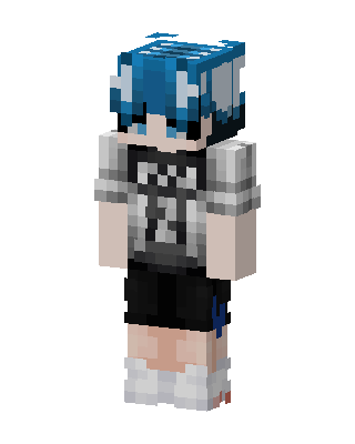 Blue E-Girl Minecraft e-girl skin
