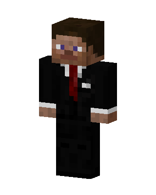 Suited Steve skin, 3D preview