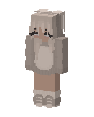 Gray Cutie Girl Minecraft pastel skin