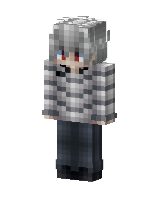 Silver Striped Boy skin, 3D preview