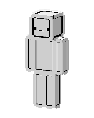 Blank White Bot skin, 3D preview
