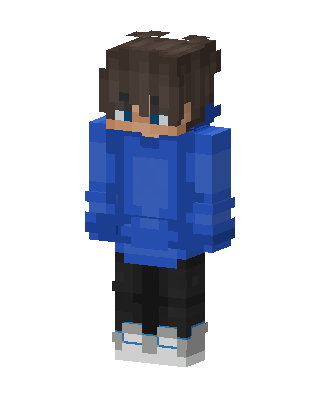 Blue Hoodie Boy skin, 3D preview