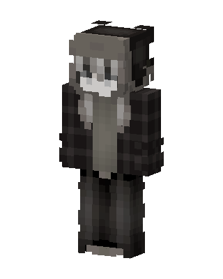 Monochrome Hoodie Girl skin, 3D preview
