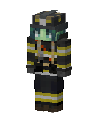 Black Masked Firefighter Boy skin, 3D preview