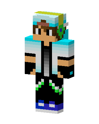 Cyan Hoodie Boy skin, 3D preview