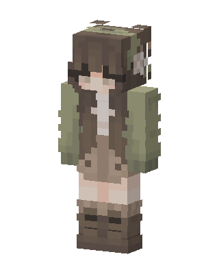 Cozy Moss Girl skin, 3D preview