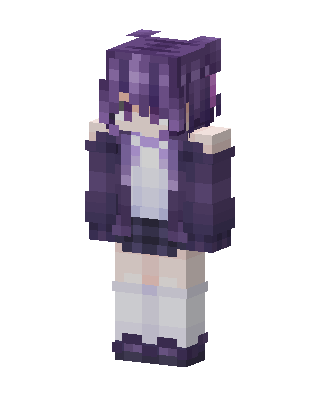 Purple Student Girl skin, 3D preview