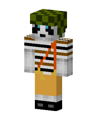 Striped Panda Pirate skin, 3D preview