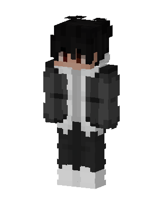 Monochrome Hoodie Boy skin, 3D preview