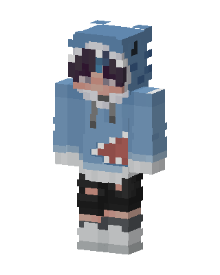 Blue Hoodie Girl skin, 3D preview