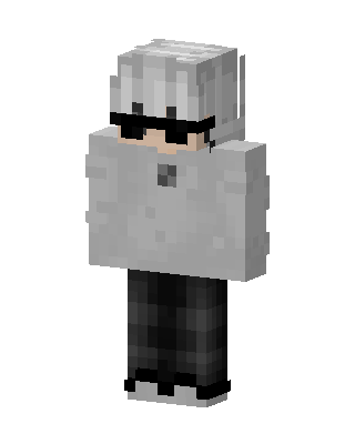 Gray Hoodie Boy skin, 3D preview