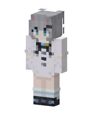 White Student Girl skin, 3D preview