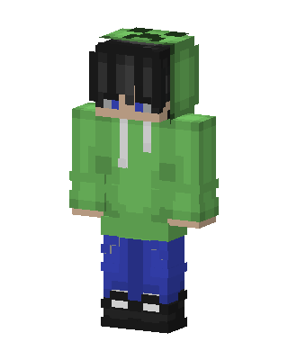 Creeper Hoodie Boy skin, 3D preview