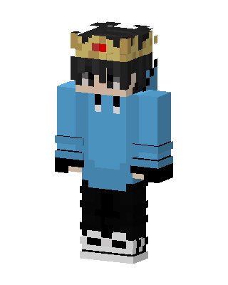 Crowned Blue Hoodie skin, 3D preview