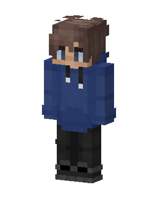Blue Hoodie Boy skin, 3D preview