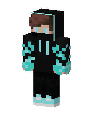 Cyan Hoodie skin, 3D preview