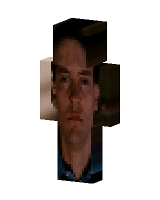Pixel Face Guy skin, 3D preview