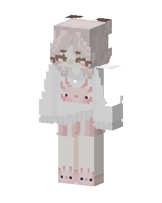 Axolotl Bunny Girl Minecraft skin