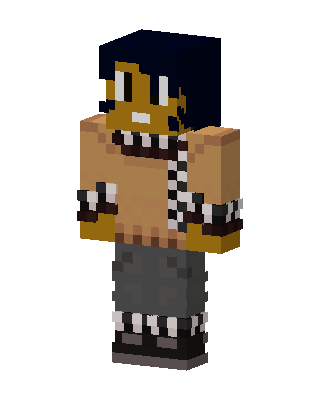 Brown Anime Boy skin, 3D preview