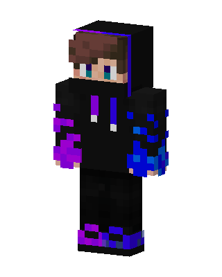 Purple Blue Hoodie skin, 3D preview
