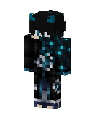 Cyan Horned Hoodie skin, 3D preview