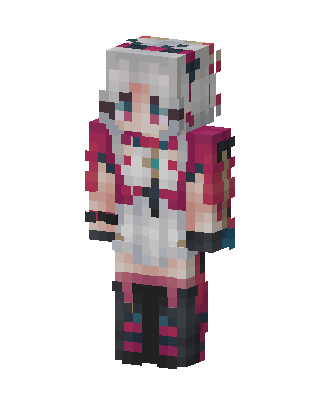 White E-Girl skin, 3D preview