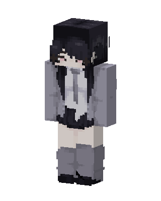 Gray Hoodie Girl skin, 3D preview