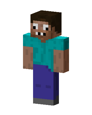 Derpy Steve skin, 3D preview