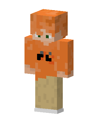 Orange Hoodie Kid skin, 3D preview