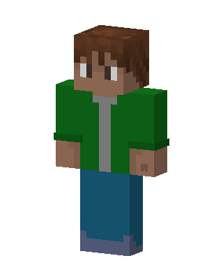 Green Jacket Boy skin, 3D preview