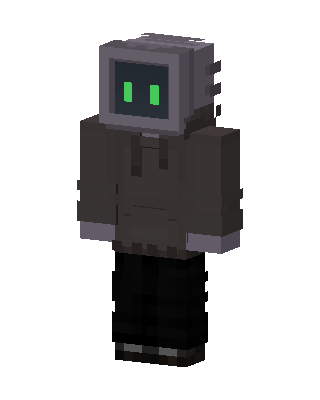 Gray Glowing Robot Boy Minecraft skin