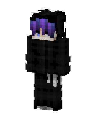 Purple Hair Hoodie skin, 3D preview