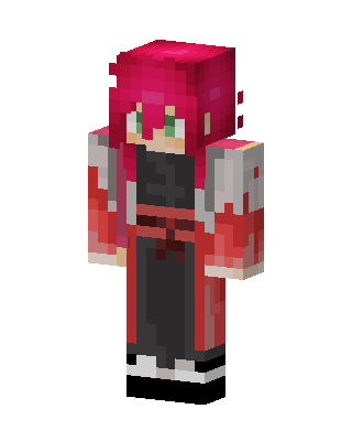 Red Anime Girl skin, 3D preview