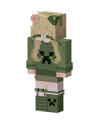 Green Anime Girl Minecraft skin