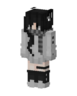 Gray Anime Girl skin, 3D preview