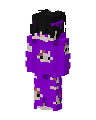 Purple Kitty Pajamas skin, 3D preview