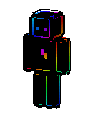 Neon Outline Bot skin, 3D preview
