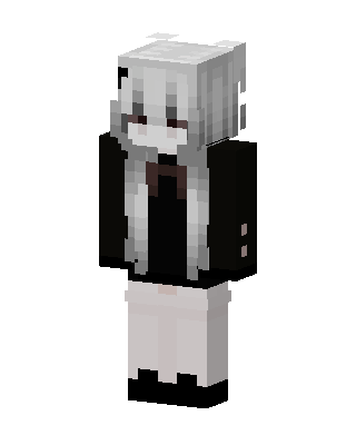 Monochrome Hoodie Girl skin, 3D preview