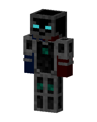Black Glowing Villain Boy skin, 3D preview