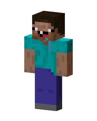 Derp Steve skin, 3D preview
