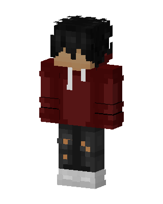 Red Hoodie Boy Minecraft skin