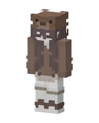 Bear Hoodie Girl skin, 3D preview
