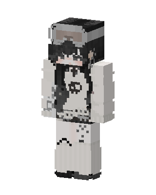 White Anime Girl skin, 3D preview