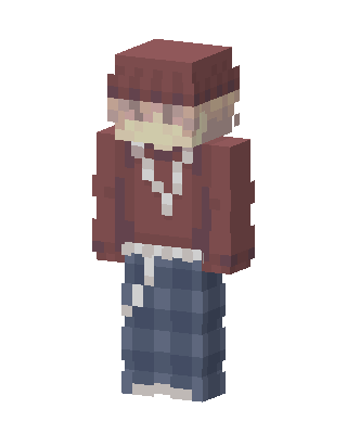 Red Beanie Hoodie skin, 3D preview