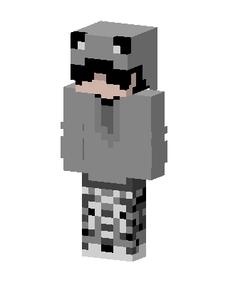 Panda Hoodie Boy skin, 3D preview