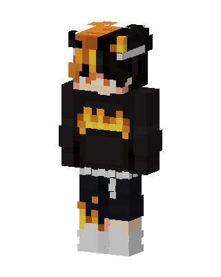 Flame Hoodie Girl skin, 3D preview