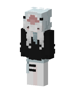 Shark Hoodie Girl skin, 3D preview
