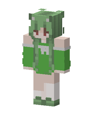 Green Anime Girl skin, 3D preview